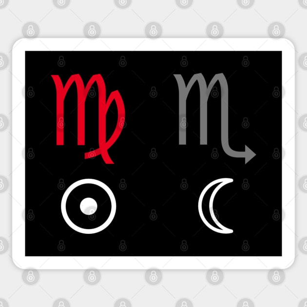 Virgo Sun Scorpio Moon Zodiac Sign Sticker by Horosclothes